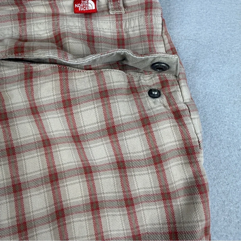 The North Face Alderson Plaid Shorts Mens 32 Tan Red Hiking Gorpcore